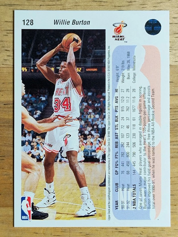 1992-93 Upper Deck #128 Willie Burton