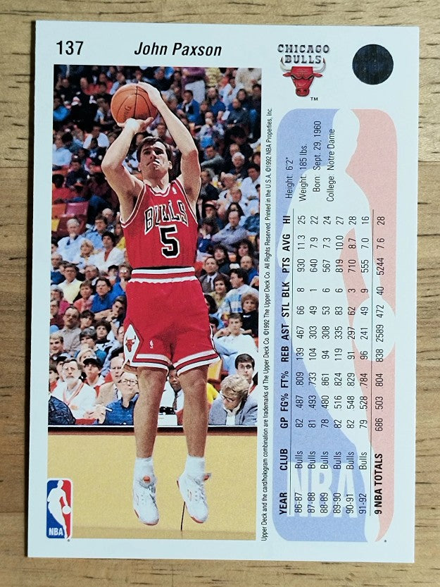1992-93 Upper Deck #137 John Paxson