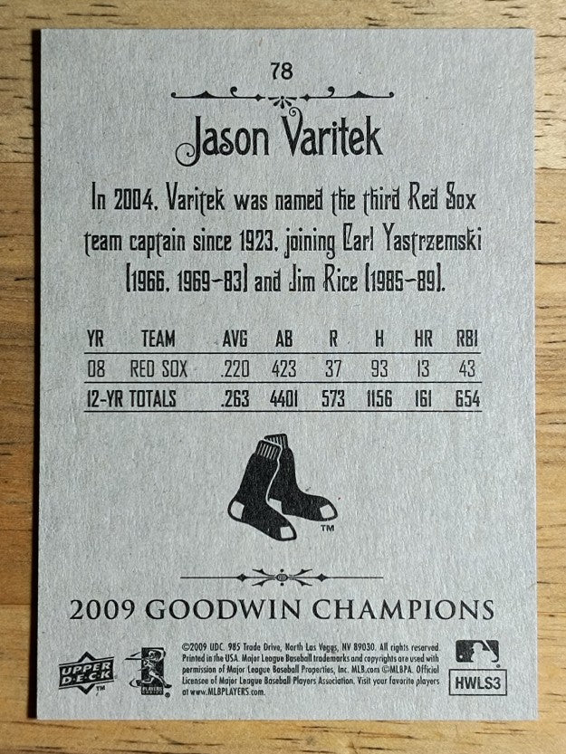 2009 Upper Deck Goodwin Champions #78 Jason Varitek