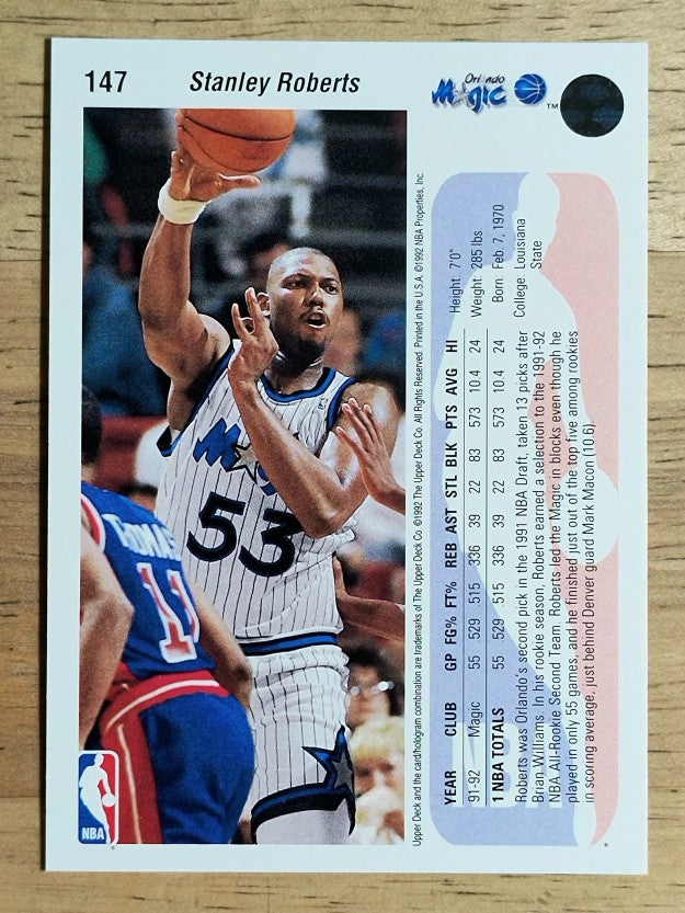 1992-93 Upper Deck #147 Stanley Roberts