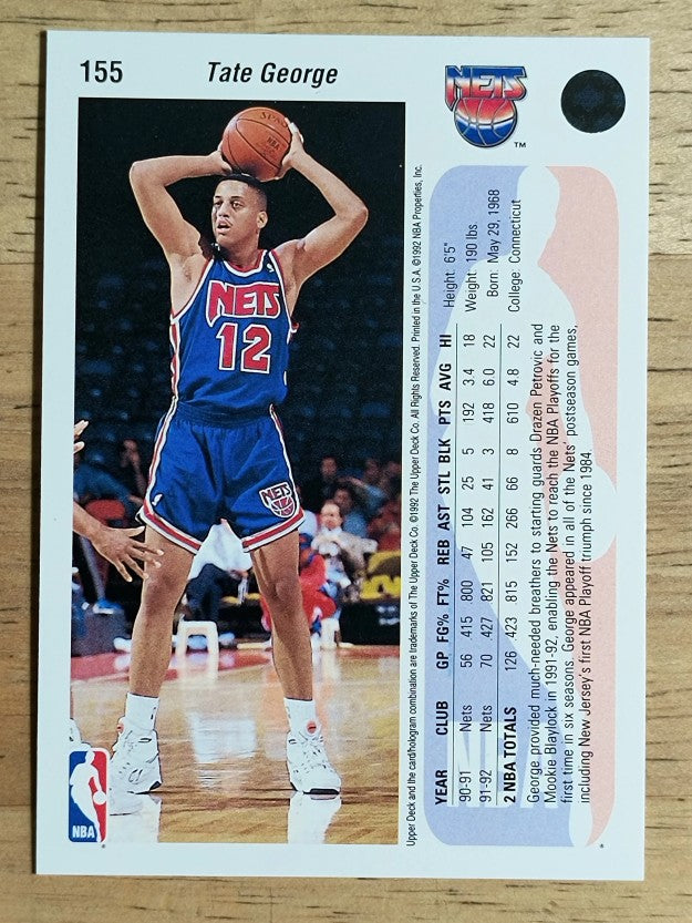 1992-93 Upper Deck #155 Tate George