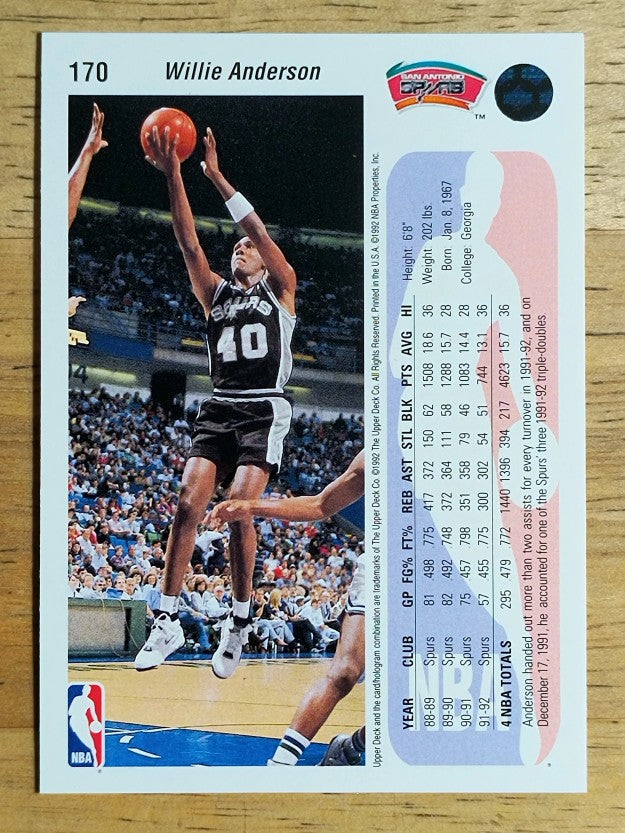 1992-93 Upper Deck #170 Willie Anderson