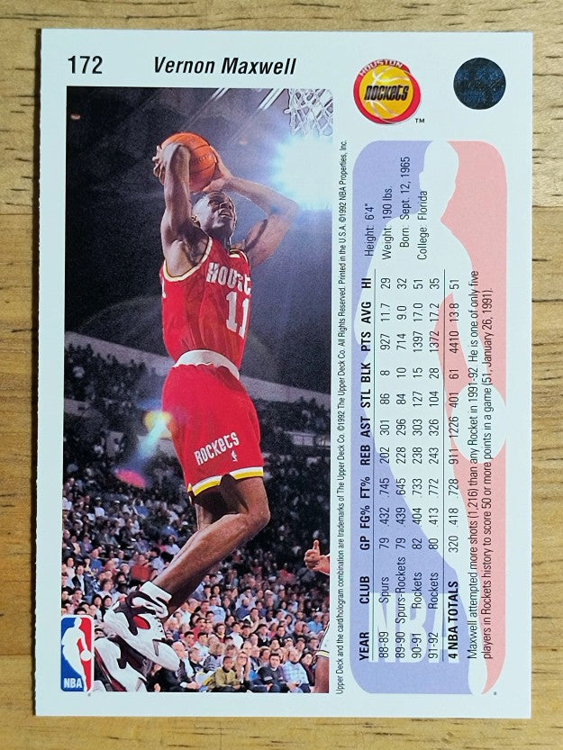 1992-93 Upper Deck #172 Vernon Maxwell