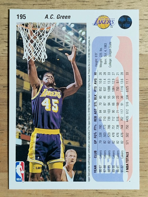 1992-93 Upper Deck #195 A.C. Green