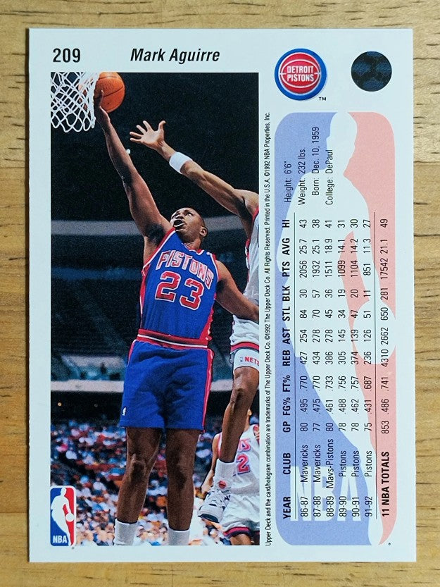 1992-93 Upper Deck #209 Mark Aguirre