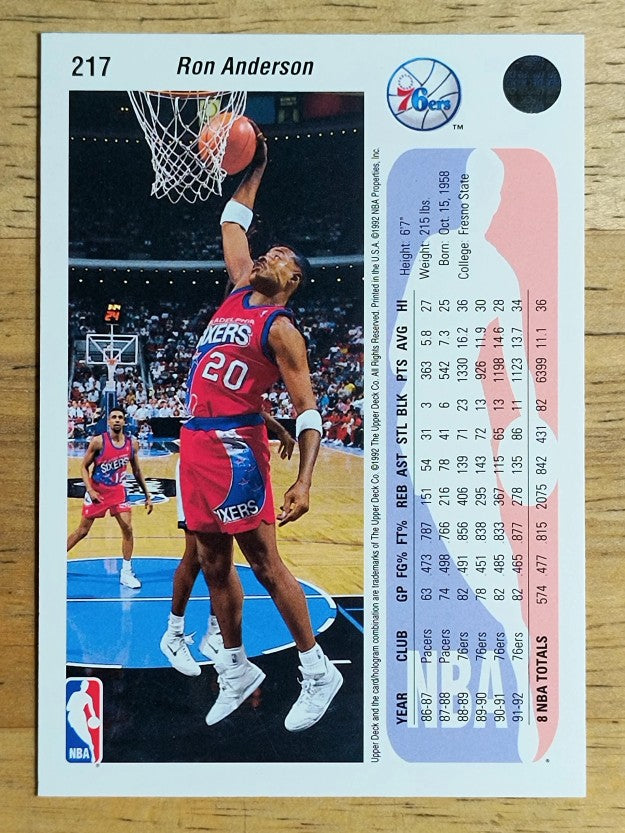 1992-93 Upper Deck #217 Ron Anderson