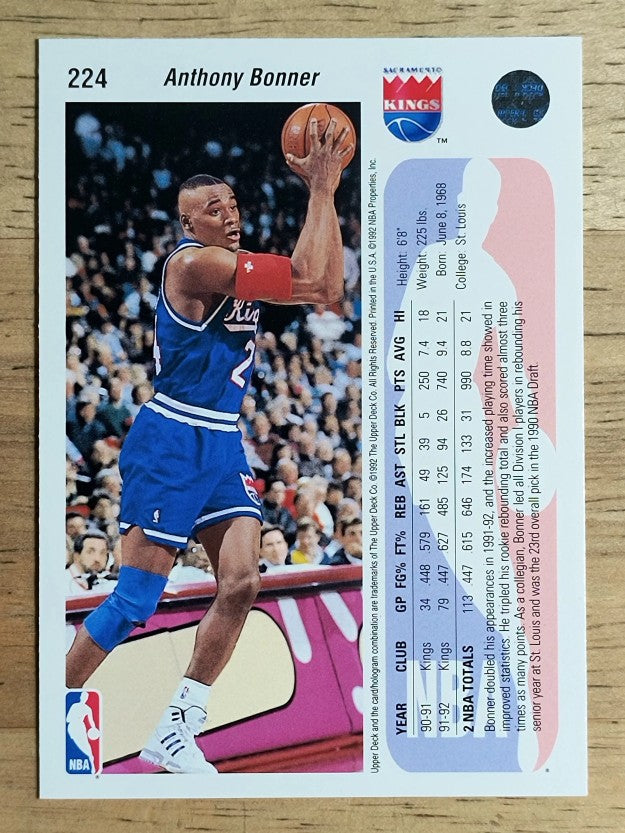 1992-93 Upper Deck #224 Anthony Bonner