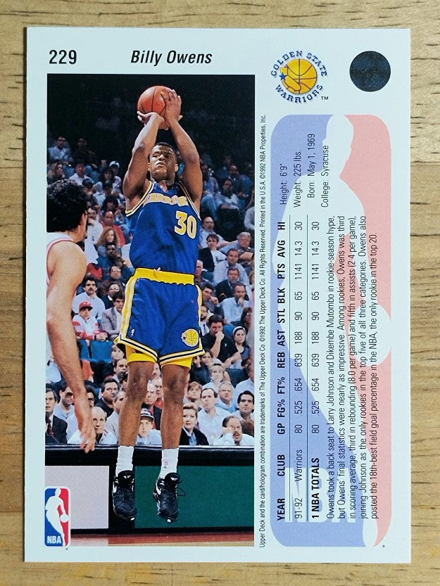 1992-93 Upper Deck #229 Billy Owens