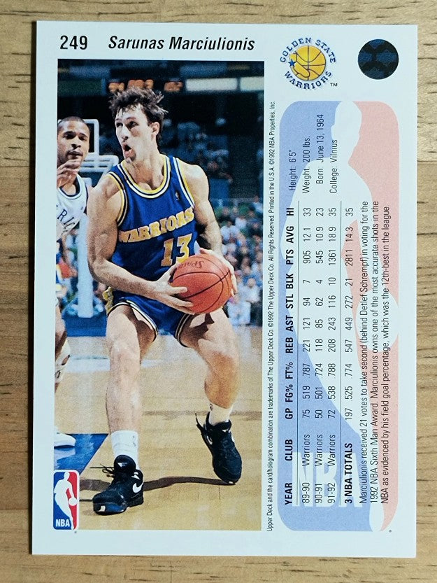 1992-93 Upper Deck #249 Sarunas Marciulionis