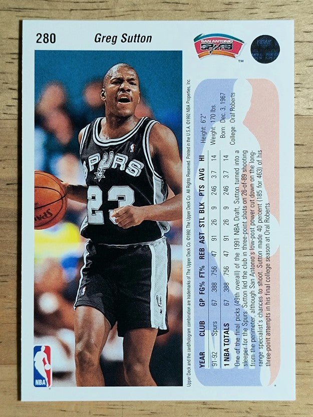1992-93 Upper Deck #280 Greg Sutton