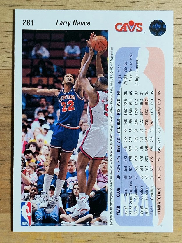 1992-93 Upper Deck #281 Larry Nance/Michael Jordan