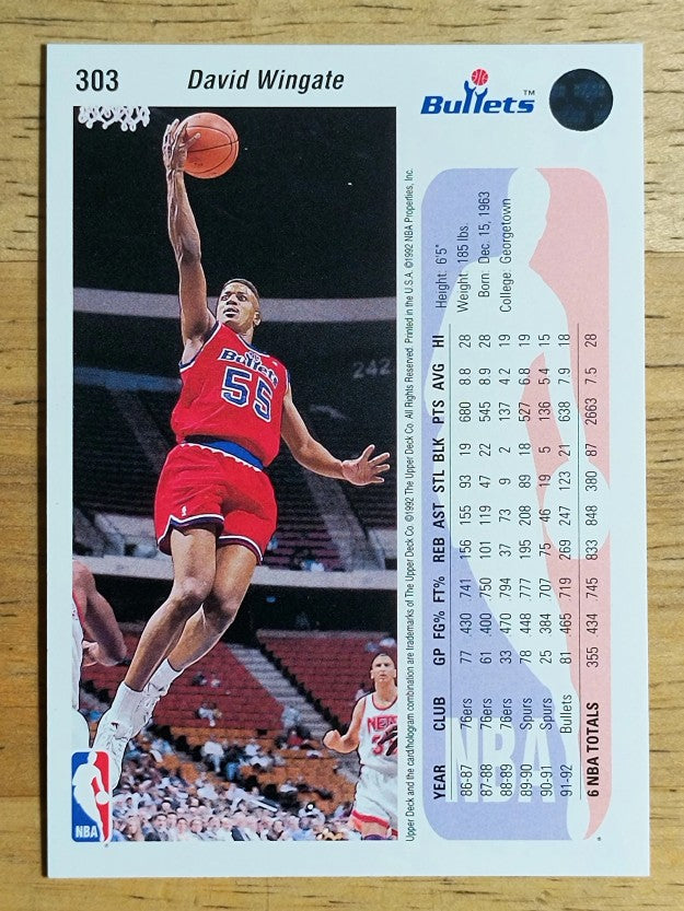 1992-93 Upper Deck #303 David Wingate