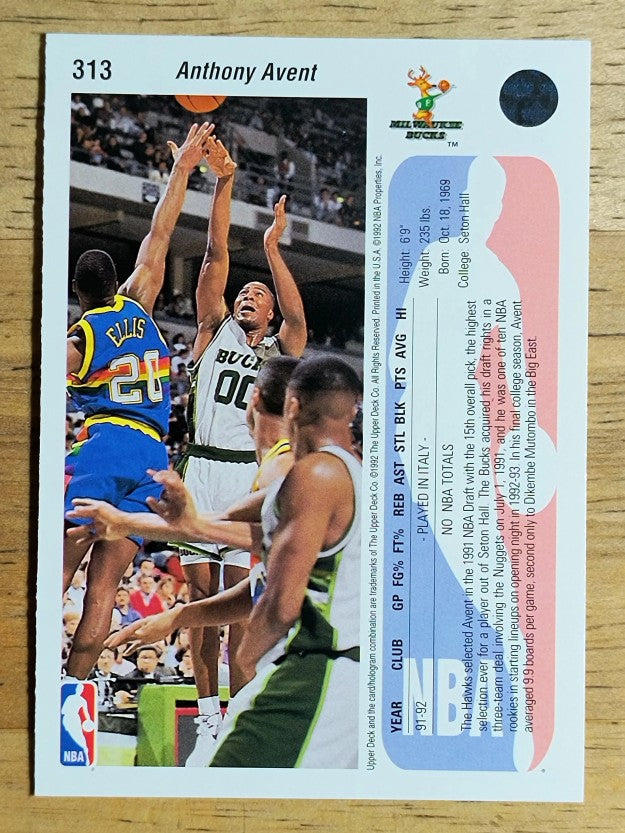 1992-93 Upper Deck #313 Anthony Avent RC