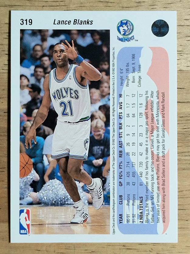 1992-93 Upper Deck #319 Lance Blanks