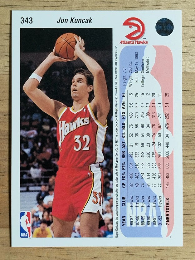 1992-93 Upper Deck #343 Jon Koncak