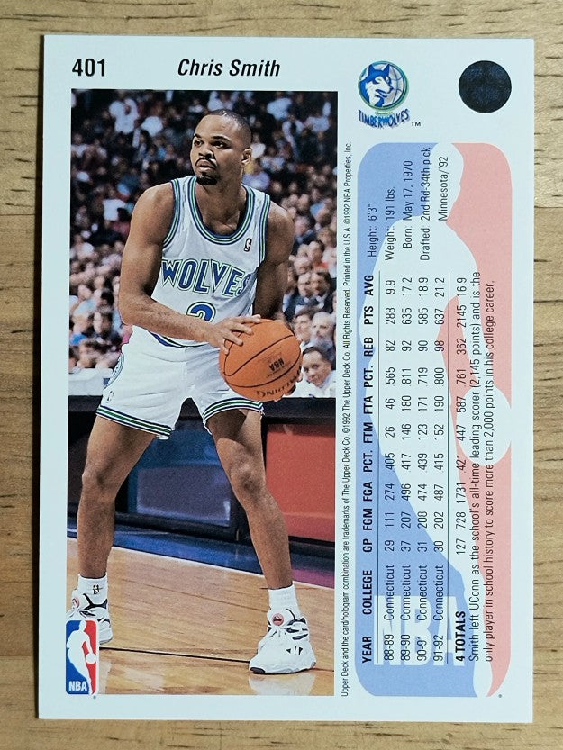 1992-93 Upper Deck #401 Chris Smith RC