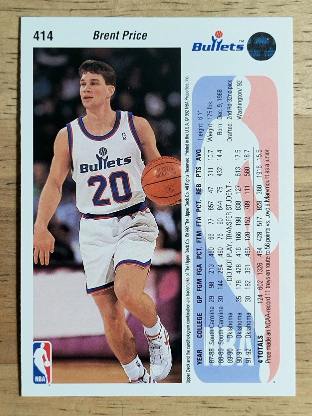 1992-93 Upper Deck #414 Brent Price RC