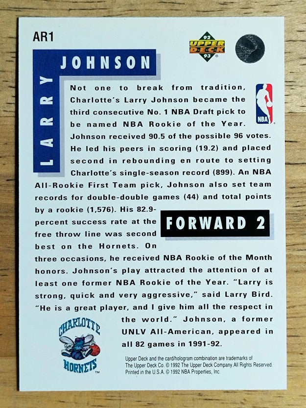 1992-93 Upper Deck All-Rookies #AR1 Larry Johnson (NM)