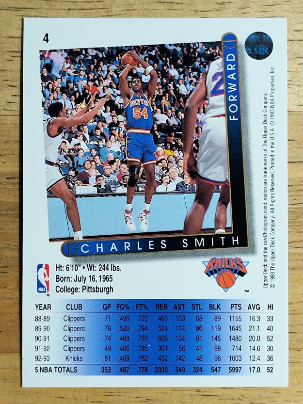 1993-94 Upper Deck #4 Charles Smith
