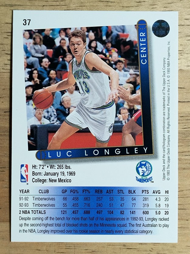 1993-94 Upper Deck #37 Luc Longley