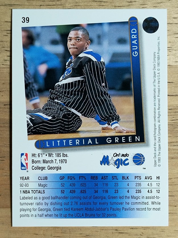 1993-94 Upper Deck #39 Litterial Green