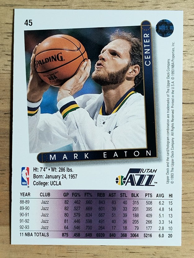 1993-94 Upper Deck #45 Mark Eaton