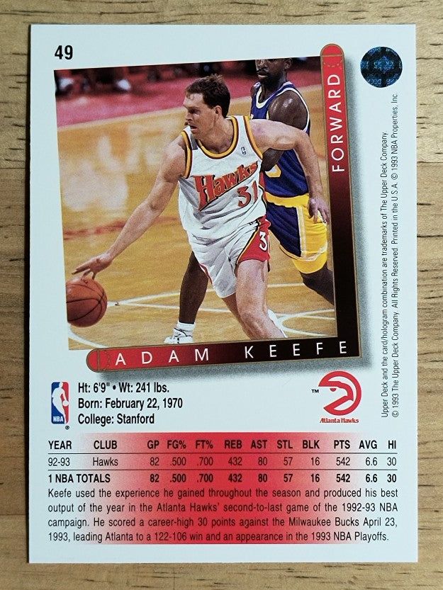 1993-94 Upper Deck #49 Adam Keefe