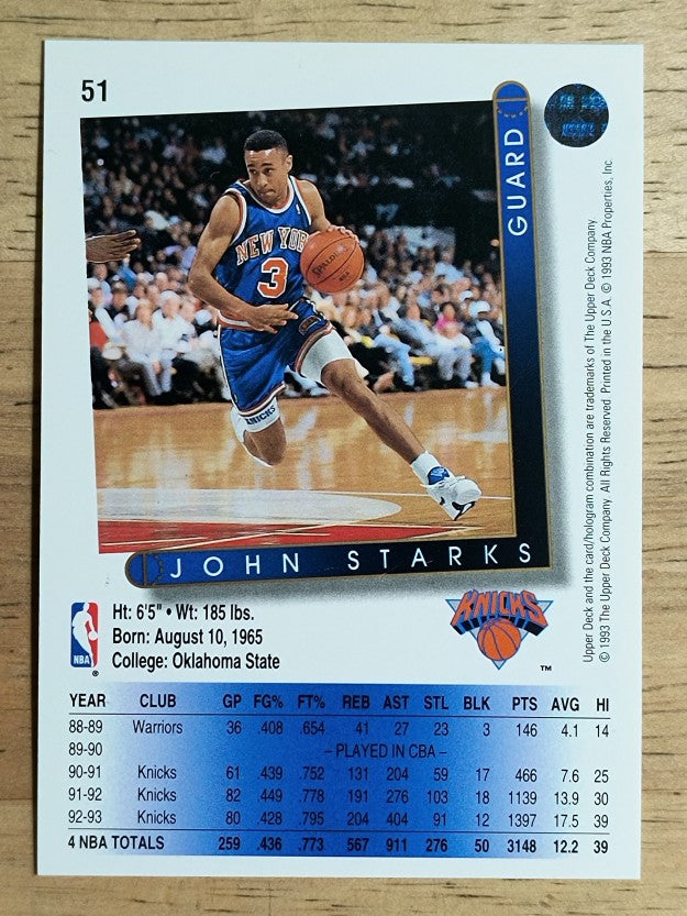 1993-94 Upper Deck #51 John Starks