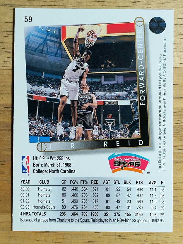 1993-94 Upper Deck #59 J.R. Reid