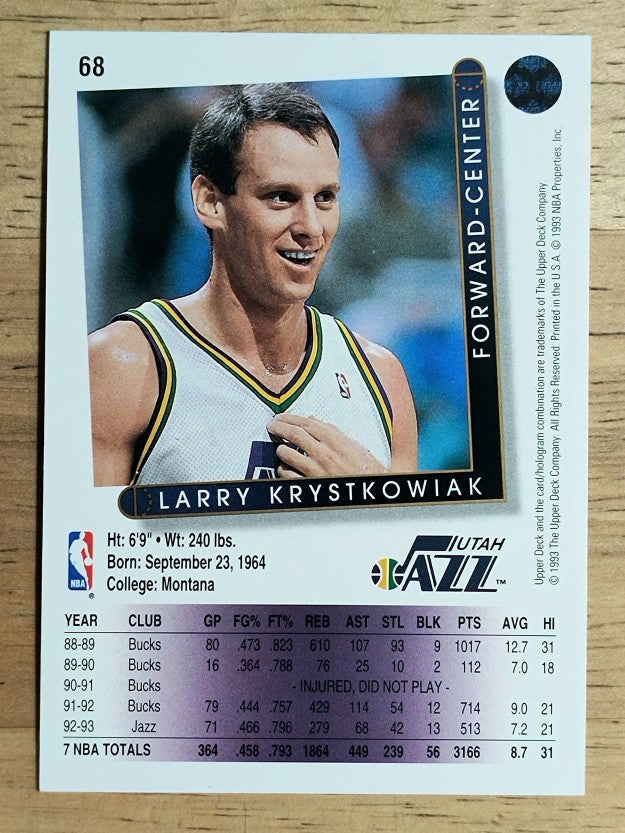 1993-94 Upper Deck #68 Larry Krystkowiak