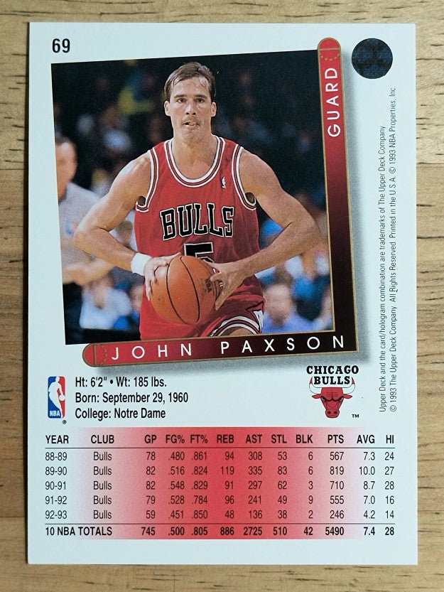 1993-94 Upper Deck #69 John Paxson