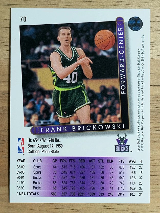 1993-94 Upper Deck #70 Frank Brickowski
