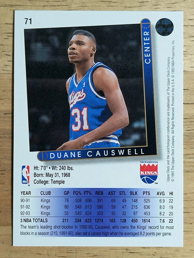 1993-94 Upper Deck #71 Duane Causwell
