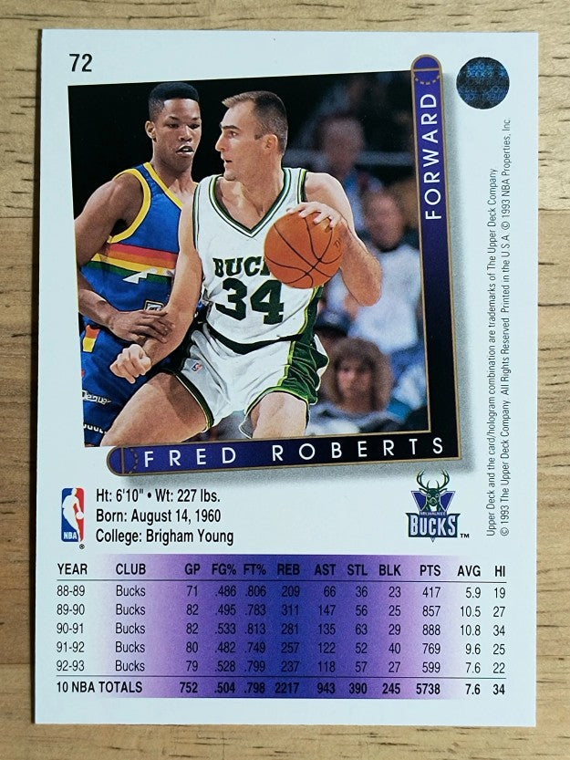 1993-94 Upper Deck #72 Fred Roberts