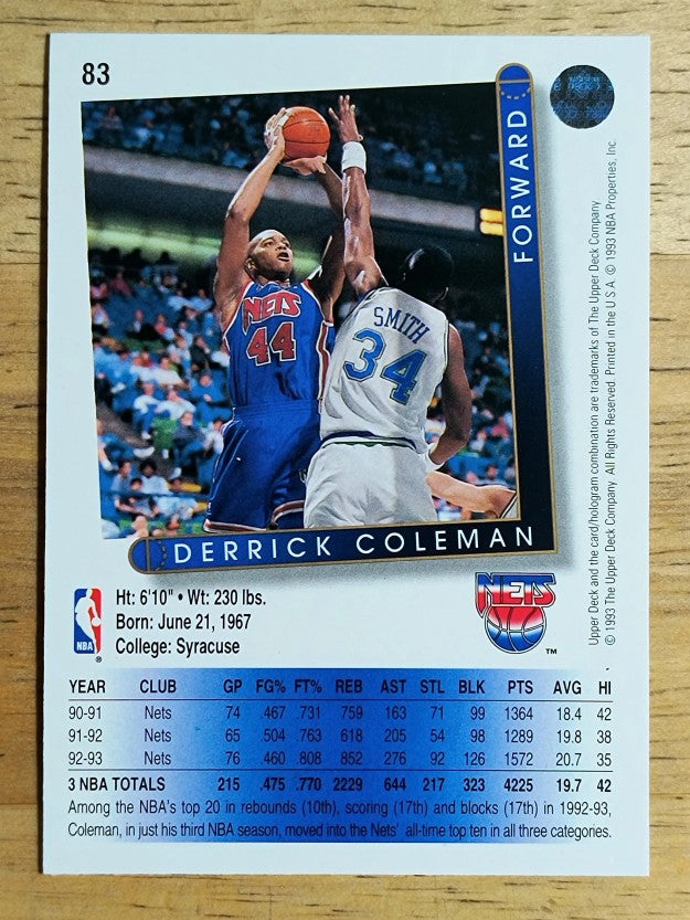 1993-94 Upper Deck #83 Derrick Coleman