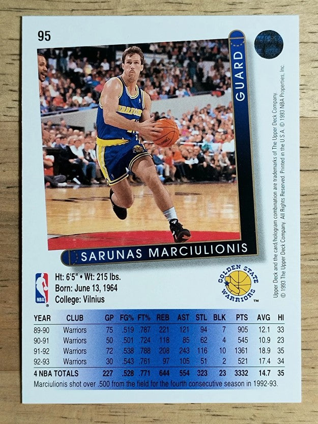 1993-94 Upper Deck #95 Sarunas Marciulionis