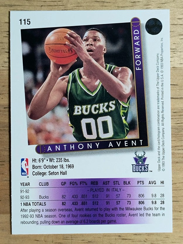 1993-94 Upper Deck #115 Anthony Avent