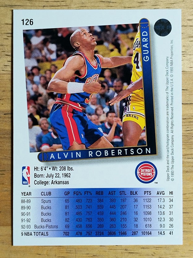 1993-94 Upper Deck #126 Alvin Robertson