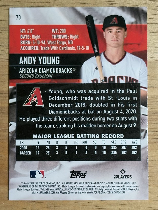 2021 Stadium Club #70 Andy Young RC