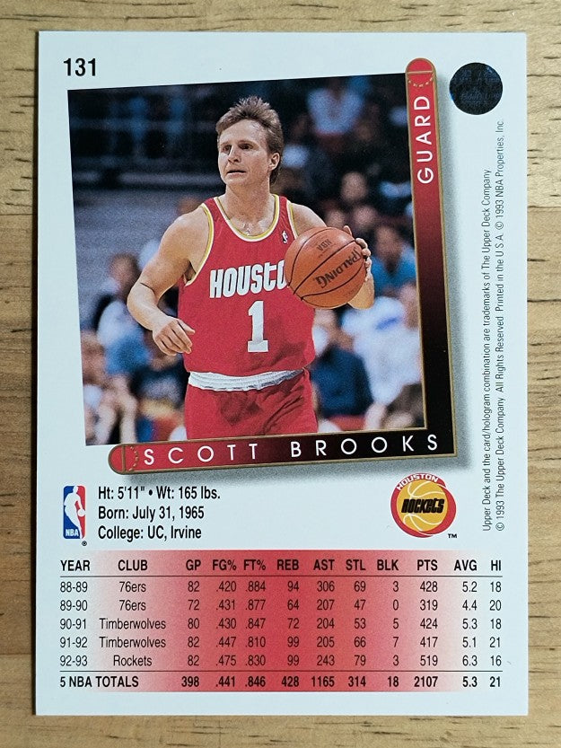 1993-94 Upper Deck #131 Scott Brooks