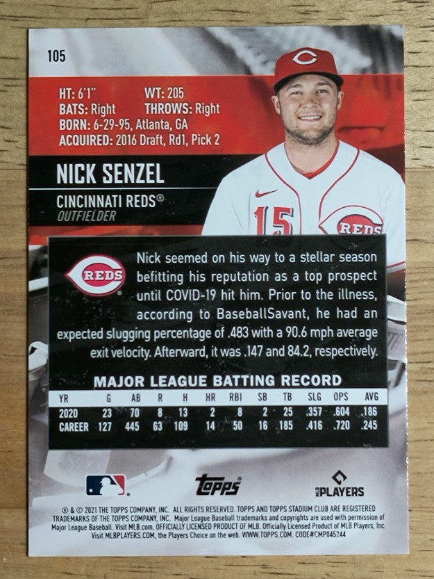 2021 Stadium Club #105 Nick Senzel