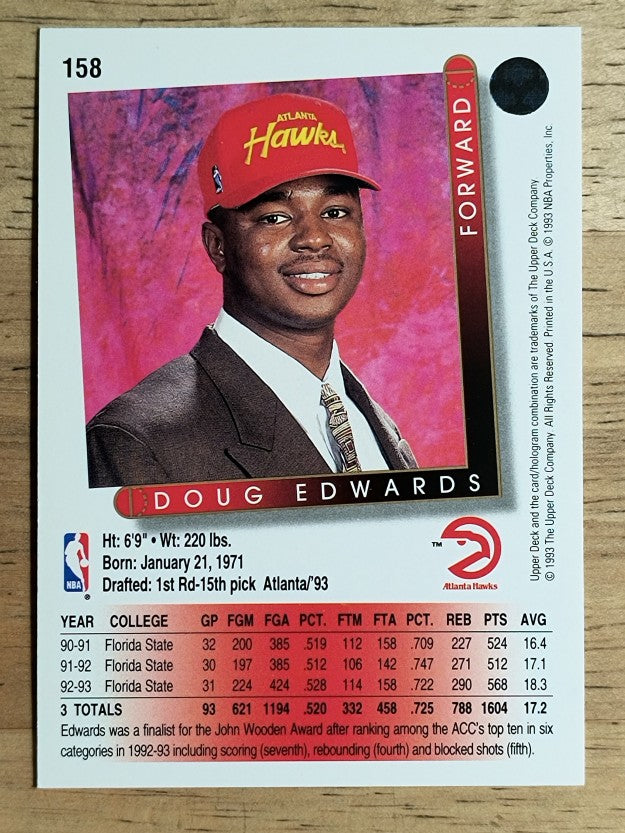 1993-94 Upper Deck #158 Doug Edwards RC