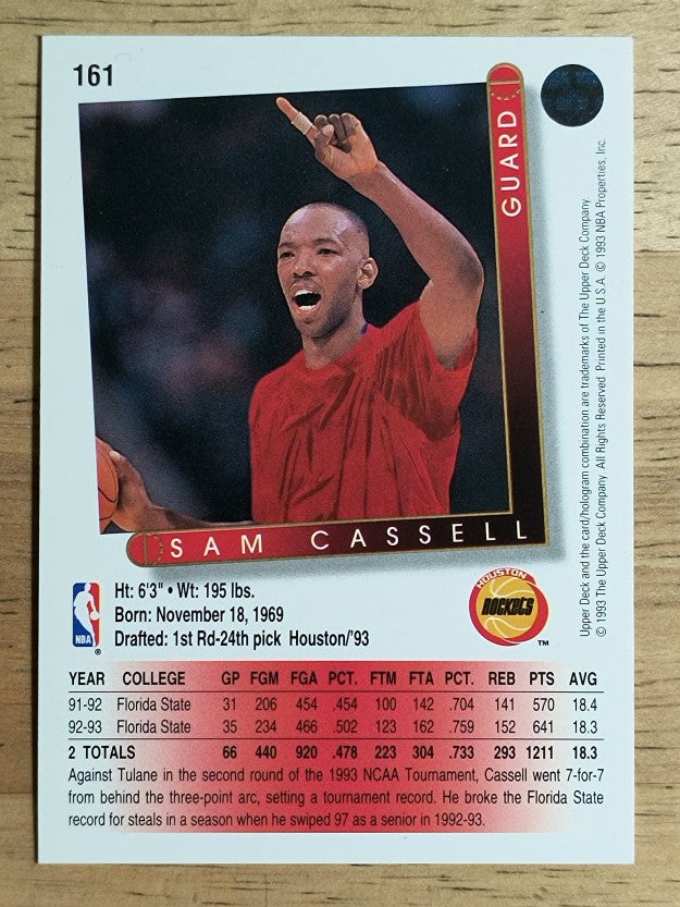 1993-94 Upper Deck #161 Sam Cassell RC (NM)