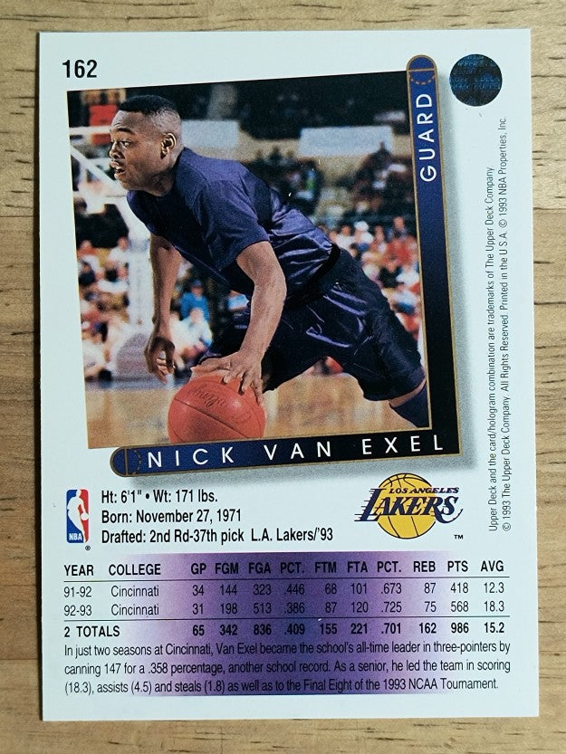 1993-94 Upper Deck #162 Nick Van Exel RC