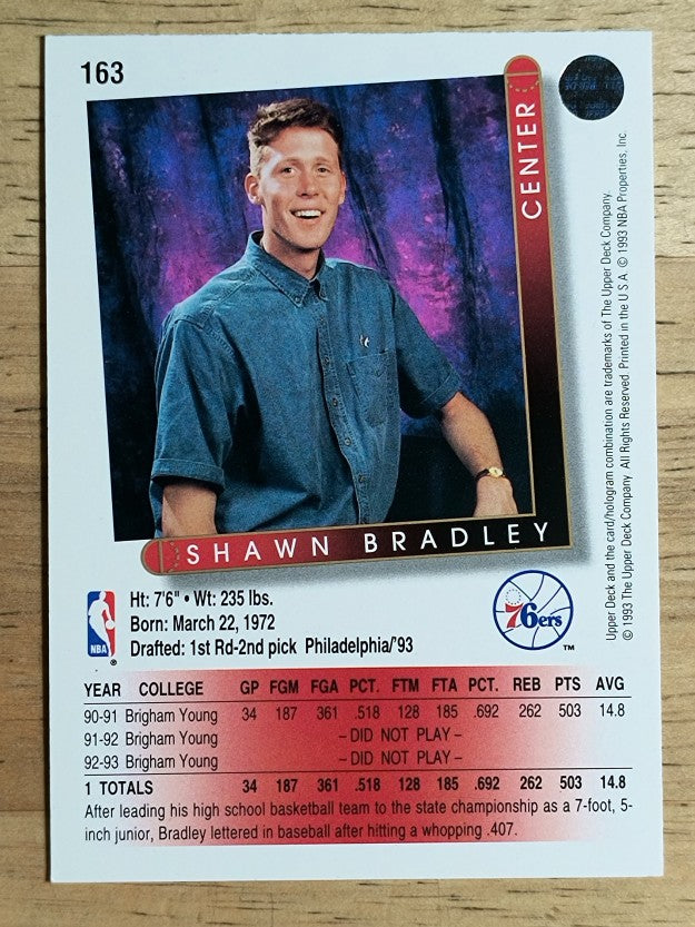1993-94 Upper Deck #163 Shawn Bradley RC