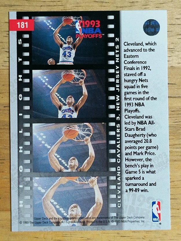 1993-94 Upper Deck #181 Brad Daugherty PO