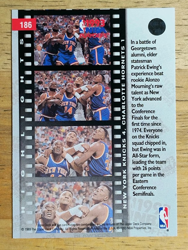 1993-94 Upper Deck #186 Anthony Mason/Patrick Ewing/Alonzo Mourning PO