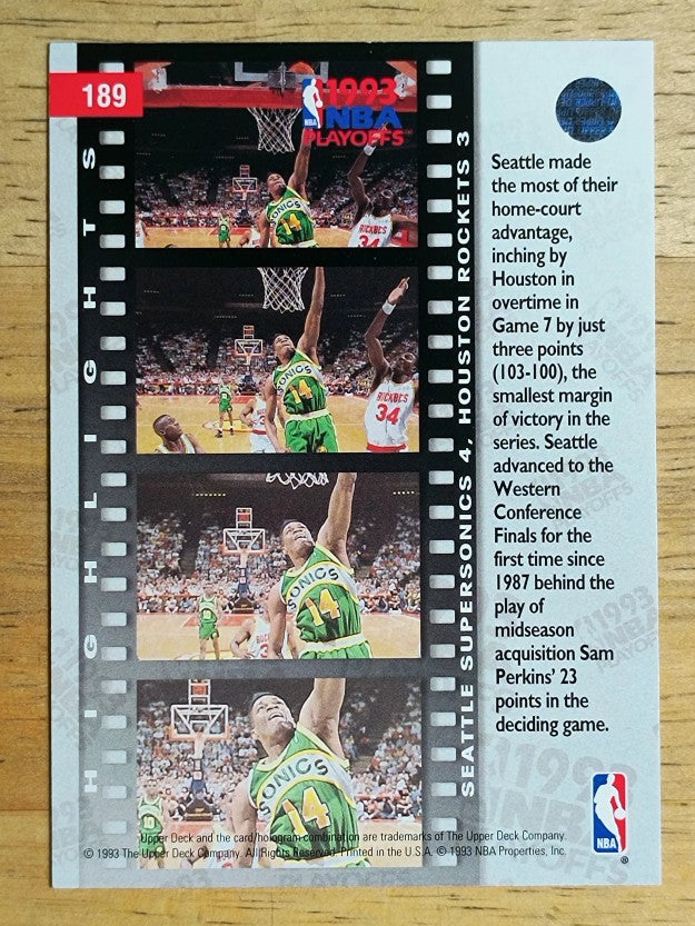 1993-94 Upper Deck #189 Sam Perkins/Hakeem Olajuwon PO