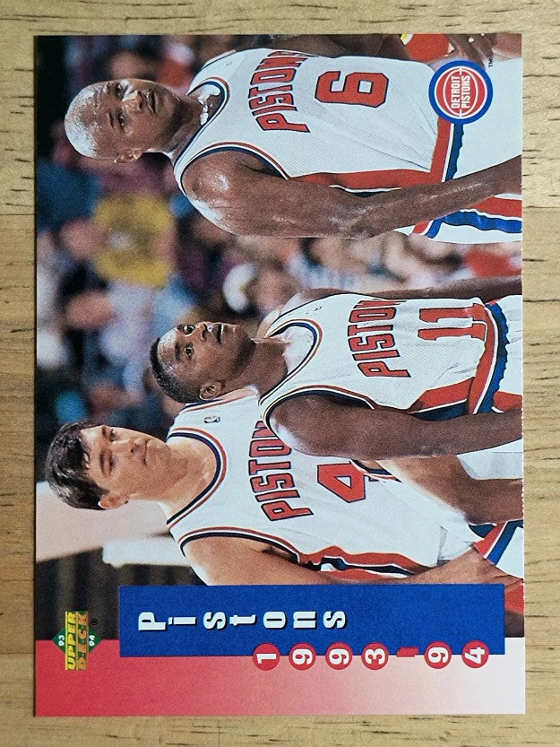 1993-94 Upper Deck #217 Pistons Sked/Isiah Thomas/Bill Laimbeer/Terry Mills