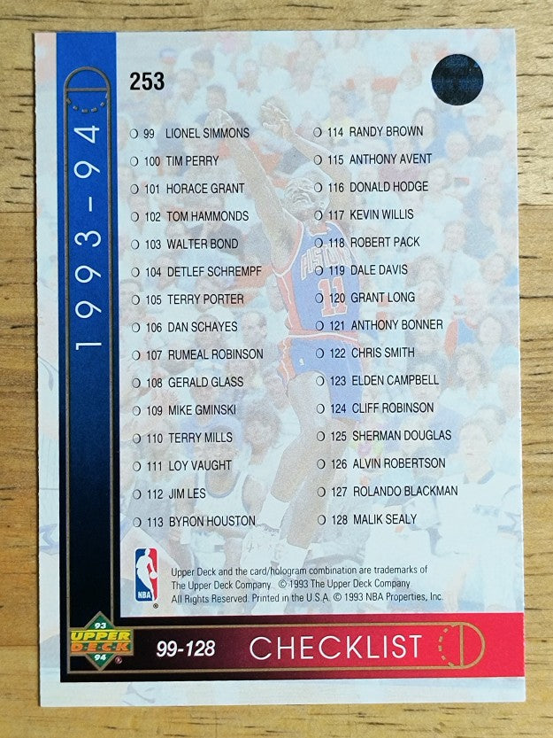 1993-94 Upper Deck #253 Checklist 65-128